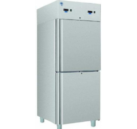 330 + 330 literes teli ajtós kétlégterű rozsdamentes hűtőszekrény
